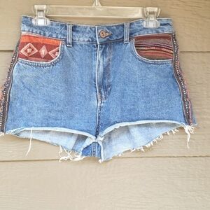 ASOS Bershka Vintage Inspired Tapestry Jean Shorts 4